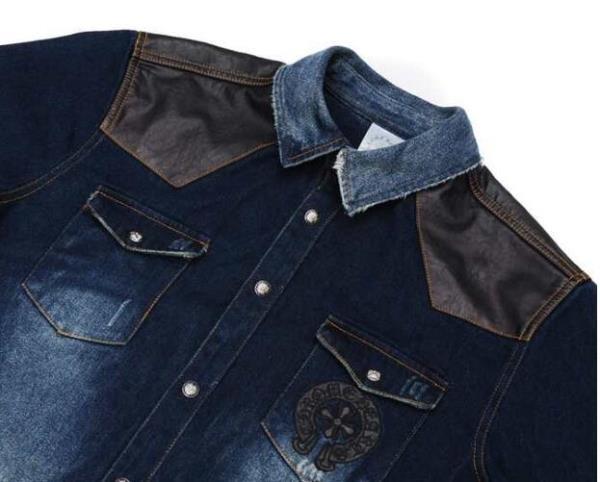 上品にコーディネート CHROME HEARTS クロムハーツ  一味違ったデニムジャケットコート.