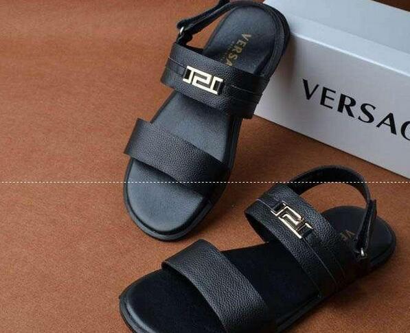 おしゃれで快適　VERSACE ヴェルサーチサンダル メンズ 革 軽量 通気シューズ