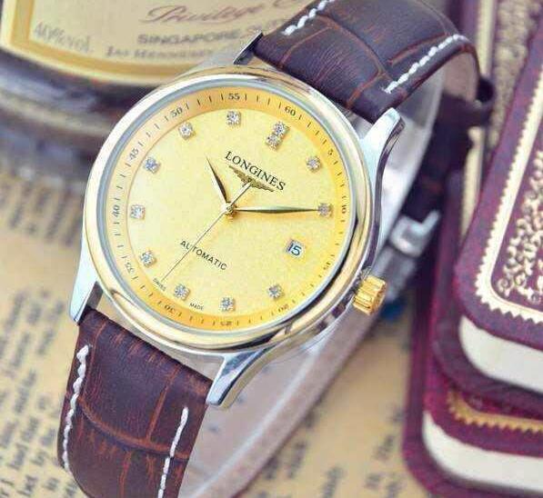 防水性能あるLONGINESロンジン フラッグシップ ステンレスバンド　日付表示自動巻腕時計 メンズ l47744276