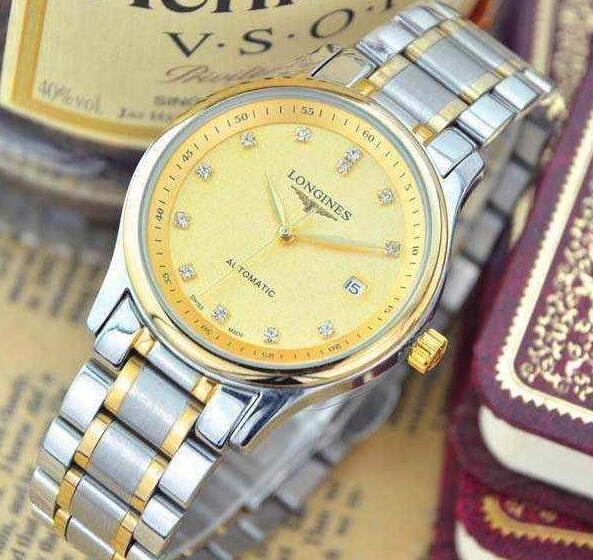 防水性能あるLONGINESロンジン フラッグシップ ステンレスバンド　日付表示自動巻腕時計 メンズ l47744276