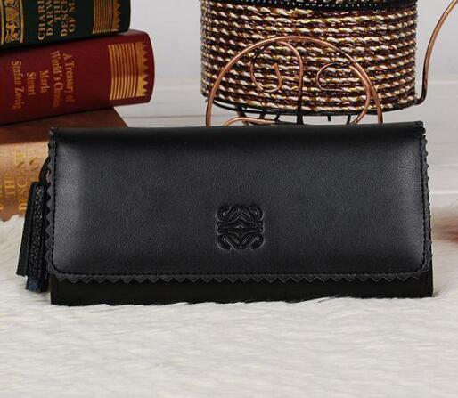 キュートな ロエベ財布レディースLOEWEフラップウォレットプレゼント ギフト ブラック レザー 