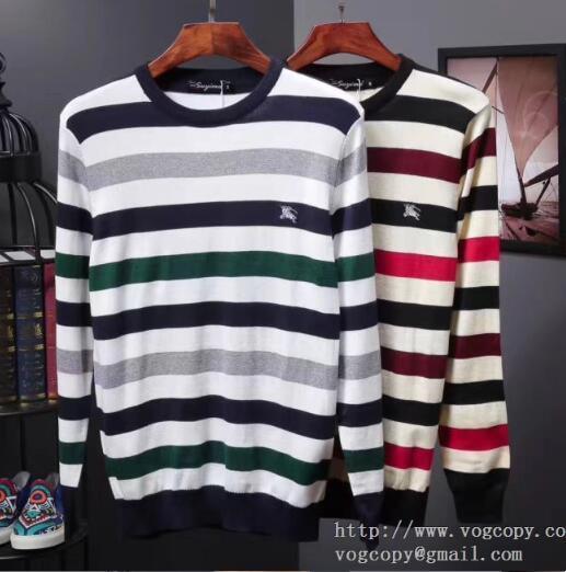  柔らかい バーバリーセーターメンズ BURBERRY ボーターニットセータークールネックインナー2色可選