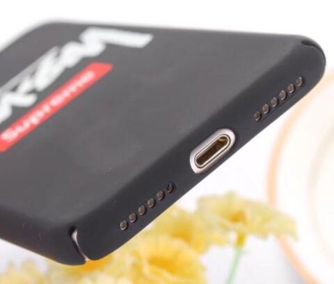 SUPREME STUSSYコラボ アイフォンケースカバー IPHONE 7Plusケース 携帯カバー　ボックスロゴブラック