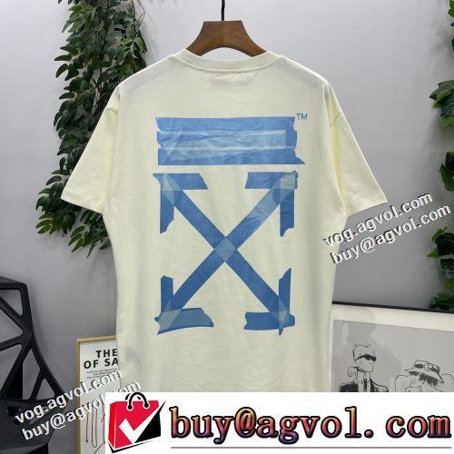 男女兼用 半袖Tシャツ ラックスした雰囲気 カッコいい印象を付ける 大好評♪ 2022春夏 OFF-WHITE オフホワイトコピーブランド