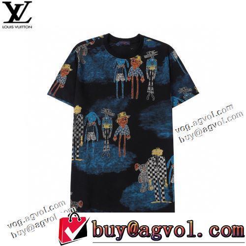 2色可選 ラウンドネック 半袖Tシャツ 個性的なデザイン 流行に関係なく長年愛用できる 2022春夏 ルイ ヴィトンコピーブランド 