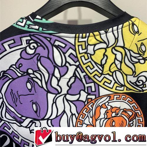 2022新作 半袖Tシャツ VERSACEコピー ファション性の高い 2色可選 大花プリント クールビズ 優しいフィット感