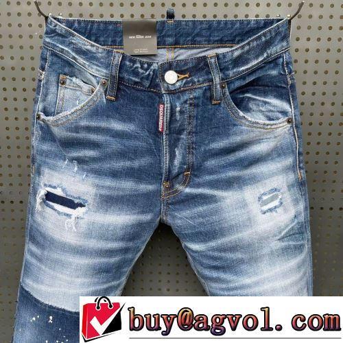 2022春夏 デニムパンツ 生地結構伸びる 人気新品★超特価★ ユーズド加工 ディースクエアードコピーブランド