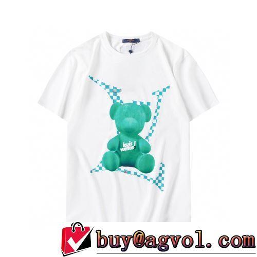 LOUIS VUITTONコピー 半袖Tシャツ 2022春夏 綺麗に決まるフォルム！2色可選 収縮性のある 着回し度抜群