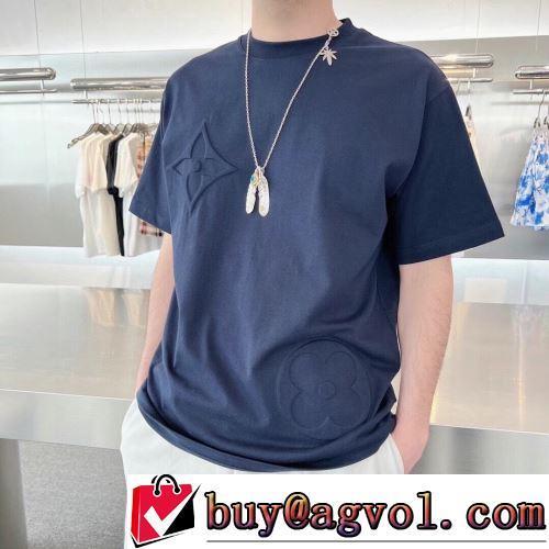 ラウンドネック 快適な着心地 ルイ ヴィトンスーパーコピー 半袖Tシャツ 2色可選 コスパ最高のプライス 2022春夏