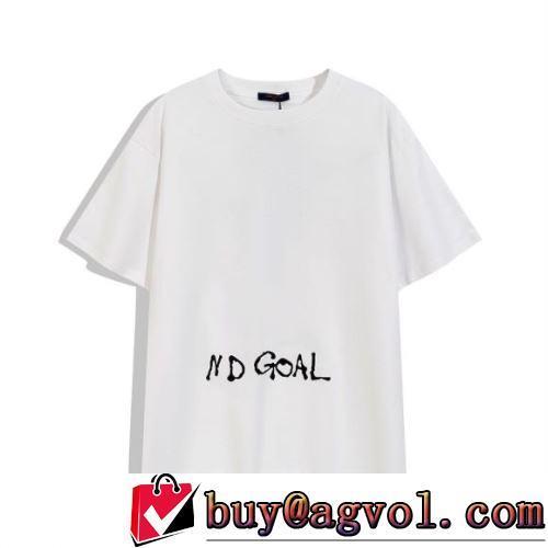 ポップ 2022春夏 ルイ ヴィトンコピー ブランド 半袖Tシャツ プリント 吸汗性に優れ 綿/コットン 2色可選