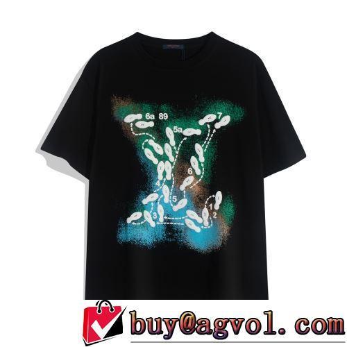2022春夏 高級感ある LOUIS VUITTONスーパーコピー 2色可選 半袖Tシャツ 男女兼用 自然な肌触り