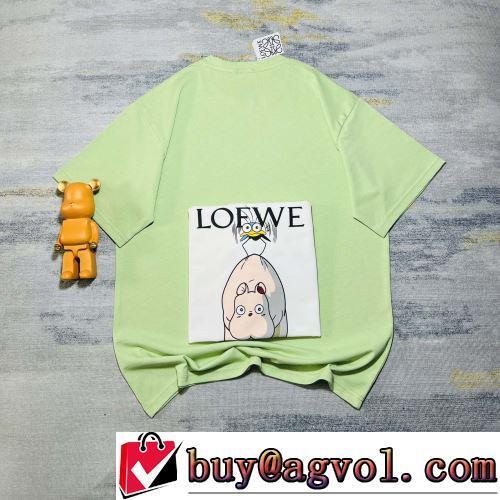 おしゃれに絶大な人気の ロエベコピーブランド 2色可選 デザイン性の高い 半袖Tシャツ 2022春夏 プリント 着心地満点