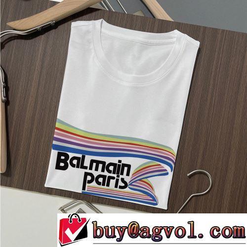 先行販売 しわになりにくい 2022春夏 半袖Tシャツ バルマンコピー ブランド 2色可選 ラックスした雰囲気