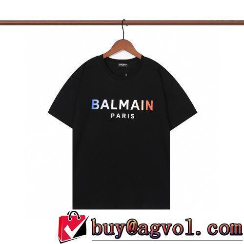 2022春夏 魅力ファッション 半袖Tシャツ しわになりにくい 吸汗速乾 バルマンブランド 偽物 通販 2色可選