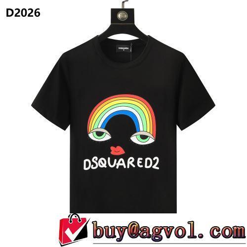 2022春夏 プリント 最安値に挑戦 DSQUARED2ブランド コピー 半袖Tシャツ 2色可選 ラウンドネック 自然な肌触り