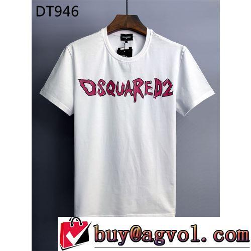 ラウンドネック 縦には伸びにくい 2022春夏 半袖Tシャツ 極上の着心地 DSQUARED2ブランド 偽物 通販 2色可選 レイヤード風