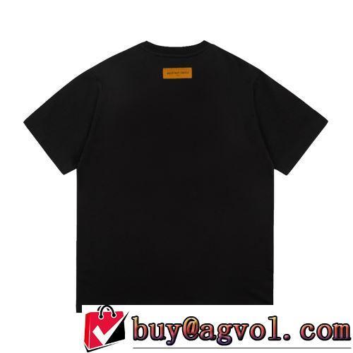 オリジナル 2022春夏 2色可選 プリント 半袖Tシャツ 着心地抜群 LOUIS VUITTONブランド コピー 優しいフィット感