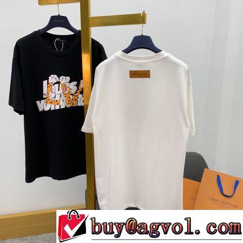 セール中 2022春夏 半袖Tシャツ 着回し度抜群 ルイ ヴィトン偽物ブランド 2色可選 乾きやすい 自分らしいスタイリング