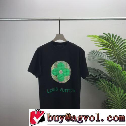 ラウンドネック 着心地抜群 2022春夏 半袖Tシャツ LOUIS VUITTONコピーブランド 使い勝手抜群 2色可選
