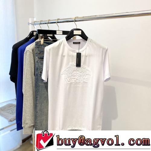 ヴェルサーチブランド 偽物 通販 2022春夏 半袖Tシャツ 4色可選 シンプル 最安値に挑戦 デザイン性の高い