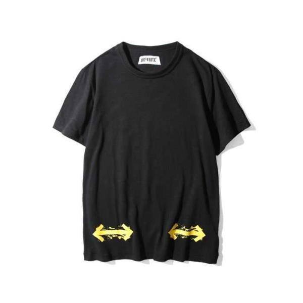 2018春夏新品OFF-WHITEオフホワイトＴシャツ通販男女兼用半袖クルーネックトップスブラック、ホワイト2色