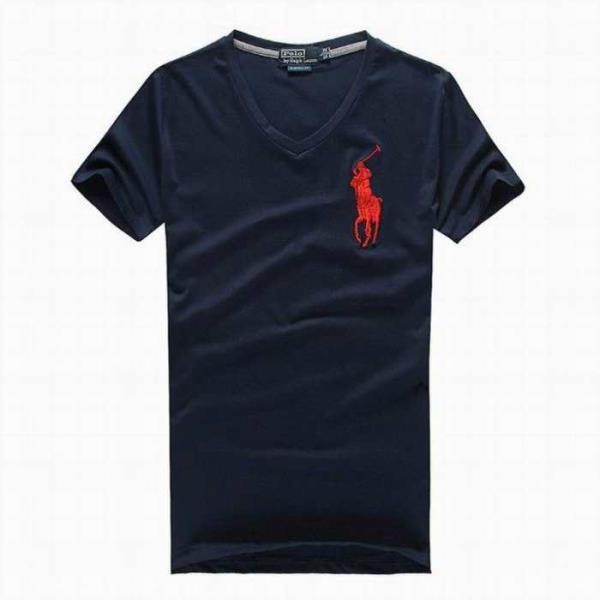 抜群の吸汗性ポロラルフローレンコピーメンズPolo Ralph Lauren　vネック半袖ロゴ付きトップスｔシャツ激安通販品