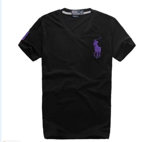 品質保証豊富なポロラルフローレン偽物2018HOT最新作のPolo Ralph Lauren半袖刺繍ロゴ付きvネックメンズｔシャツ