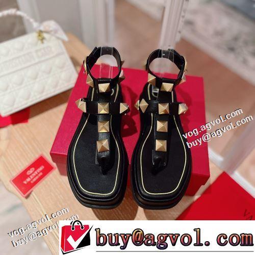 雑誌掲載アイテム サンダル 足馴染みのいい 2022新作 3色可選 ヴァレンティノ偽物ブランド ナチュラルな素材感