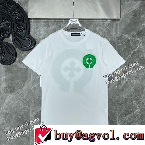 プリント ラウンドネック 半袖Tシャツ モデル大絶賛♪ クロムハーツスーパーコピー 激安 2022春夏 2色可選 ドライ