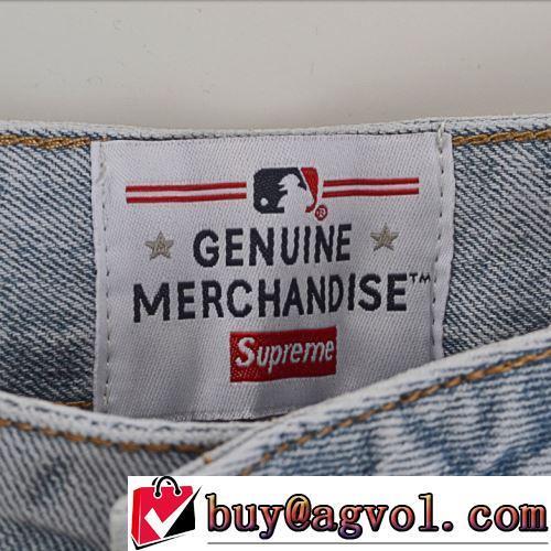 2022新作 ストレートデニムパンツ スタイリッシュな印象 Supreme X Mlb 刺繍使い デザイン性の高い シュプリームブランド コピー しっかりとしたデニム地 2色可選