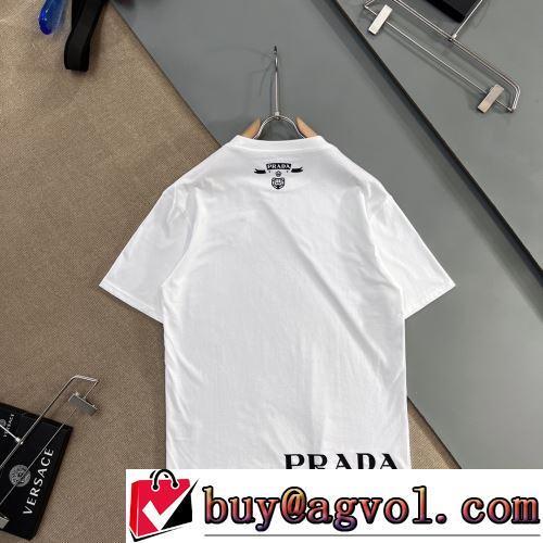 プラダブランド コピー 半袖Tシャツ 2022春夏 お洒落に魅せる 2色可選 柔らかい手触り カッコいい印象を付ける 吸汗速乾