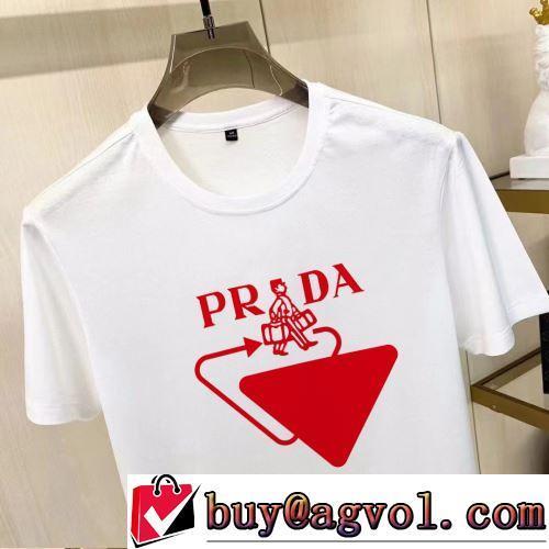 スタイリッシュな印象 半袖Tシャツ デザイン性の高い 2022春夏 2色可選 着回し度抜群 プラダブランド 偽物 通販