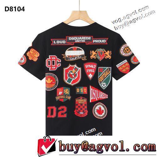 オリジナル 半袖Tシャツ デザイン性の高い プリント 2022春夏 ディースクエアードブランド コピー 2色可選 お洒落に魅せる 高品質