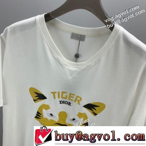 デザイン性の高い プリント 2022春夏 半袖Tシャツ 大人気再登場 ディオールブランド コピー 2色可選 通気性に優れた