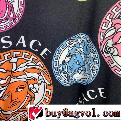 2022新作 半袖Tシャツ VERSACEコピー ファション性の高い 2色可選 大花プリント クールビズ 優しいフィット感