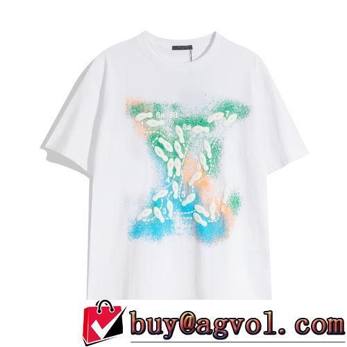 2022春夏 高級感ある LOUIS VUITTONスーパーコピー 2色可選 半袖Tシャツ 男女兼用 自然な肌触り