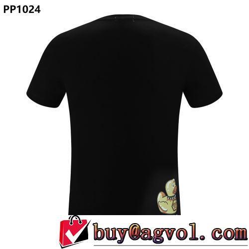 優しいフィット感 人気 ランキング 2022春夏 半袖Tシャツ プリント 2色可選 フィリッププレインコピーブランド
