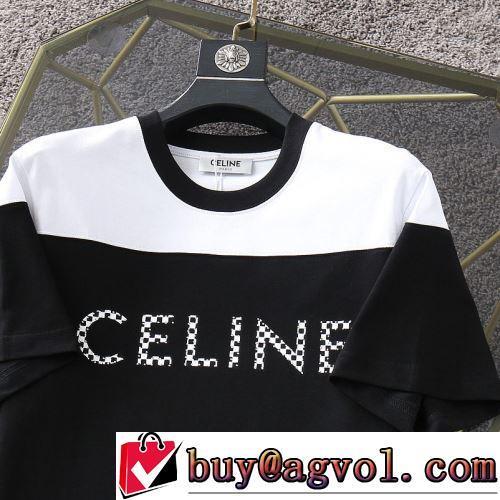 自然な肌触り CELINEコピーブランド 半袖Tシャツ 2022春夏 カッコいい印象を付ける ファッション 人気 2色可選