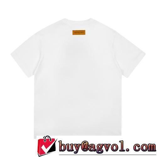 オリジナル 2022春夏 2色可選 プリント 半袖Tシャツ 着心地抜群 LOUIS VUITTONブランド コピー 優しいフィット感