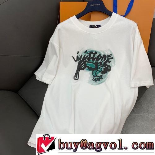半袖Tシャツ 長く愛用できる ルイ ヴィトンブランドコピー 2022春夏 2色可選 吸汗性に優れ カッコいい印象を付ける