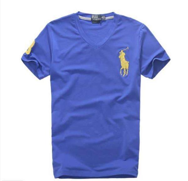 品質保証豊富なポロラルフローレン偽物2018HOT最新作のPolo Ralph Lauren半袖刺繍ロゴ付きvネックメンズｔシャツ