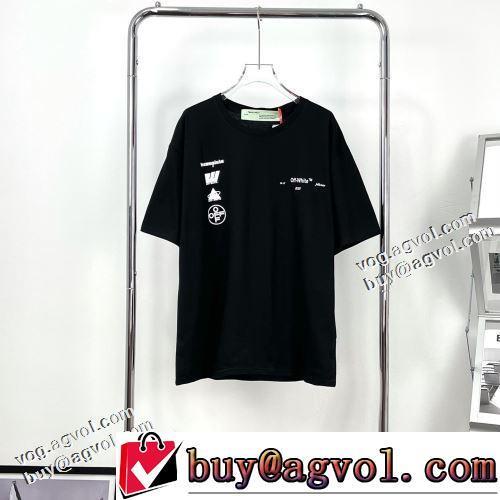 収縮性のある 2022春夏 半袖Tシャツ OFF-WHITE オフホワイトコピー ランキング商品 2色可選 優しいフィット感
