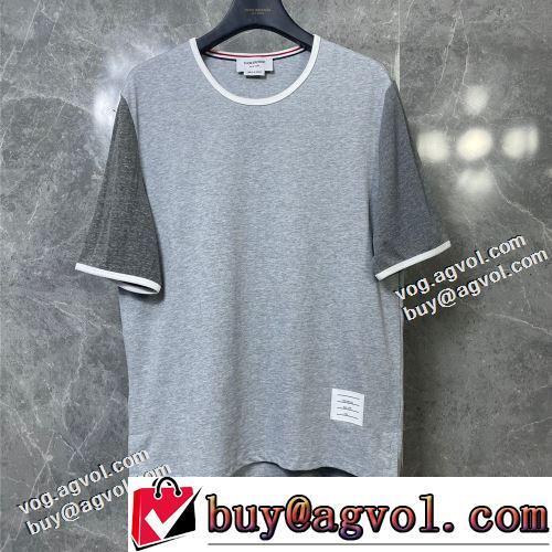 ラックスした雰囲気 お洒落な存在感  2022春夏 ラウンドネック 半袖Tシャツ トムブラウンスーパーコピー 肌に馴染みやすい 2色可選