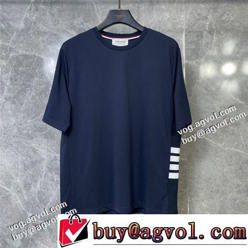 主役になる存在感 2022春夏 半袖Tシャツ 柔らかい手触り 着心地満点 4色可選 通気性に優れた トムブラウンブランド 偽物 通販