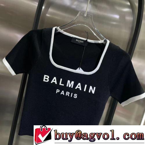 2色可選 お洒落に魅せる 追跡付/関税無 BALMAINブランドスーパーコピー 2022春夏 吸汗性に優れ 半袖Tシャツ