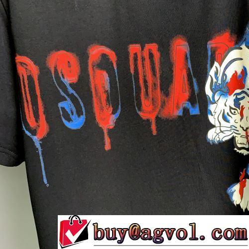DSQUARED2スーパーコピー 激安 人気雑誌掲載 自分らしいスタイリング 2022春夏 ラウンドネック 2色可選 半袖Tシャツ