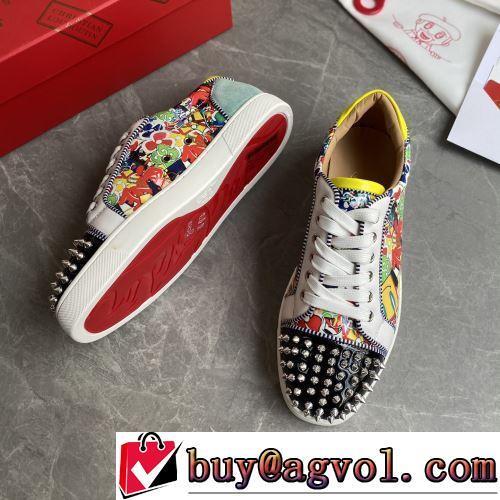 CHRISTIAN LOUBOUTINブランド 偽物 通販 足馴染みのいい 2022新作 フラットシューズ プリント オリジナル