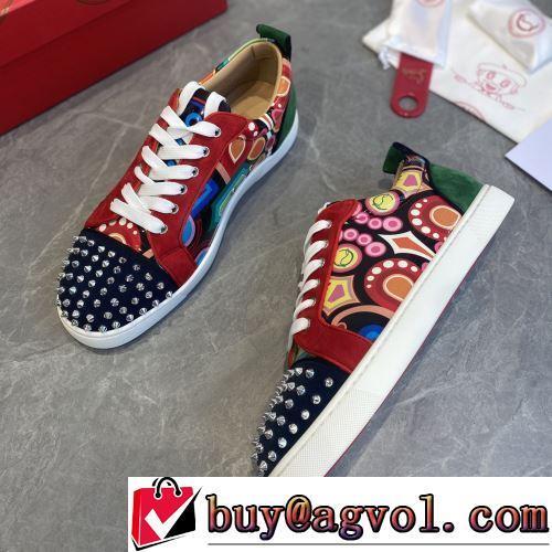 ローヒール CHRISTIAN LOUBOUTINスーパーコピー プリント柄 優しい色合い 2022新作 人気販売中 ファッション 人気