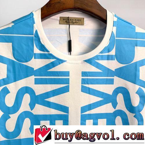 2色可選 半袖Tシャツ 個性的なデザ プリント カッコいい印象を付ける BURBERRYブランド 偽物 通販 2022春夏