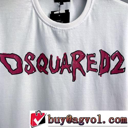 ラウンドネック 縦には伸びにくい 2022春夏 半袖Tシャツ 極上の着心地 DSQUARED2ブランド 偽物 通販 2色可選 レイヤード風